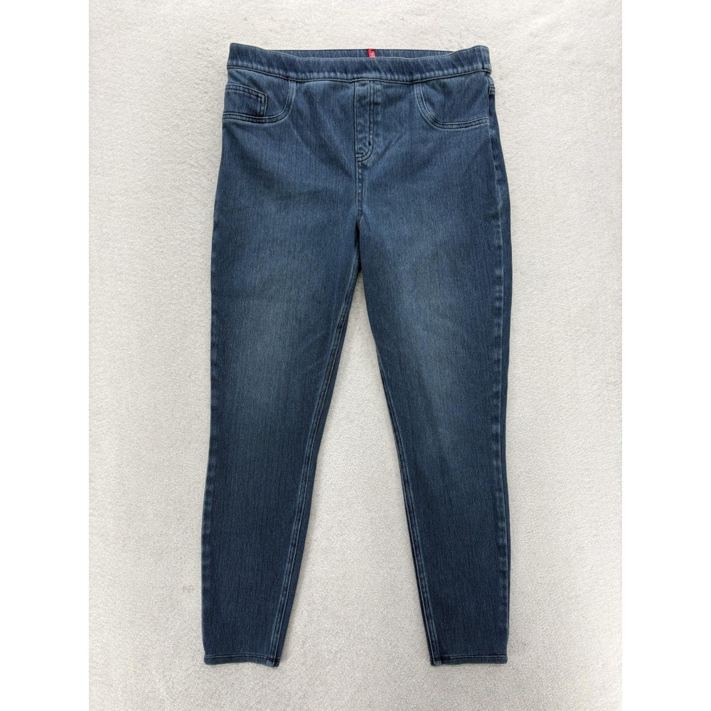Spanx Jean-ish Ankle Leggings Womens XL Blue Denim High Rise Shaping Stretch